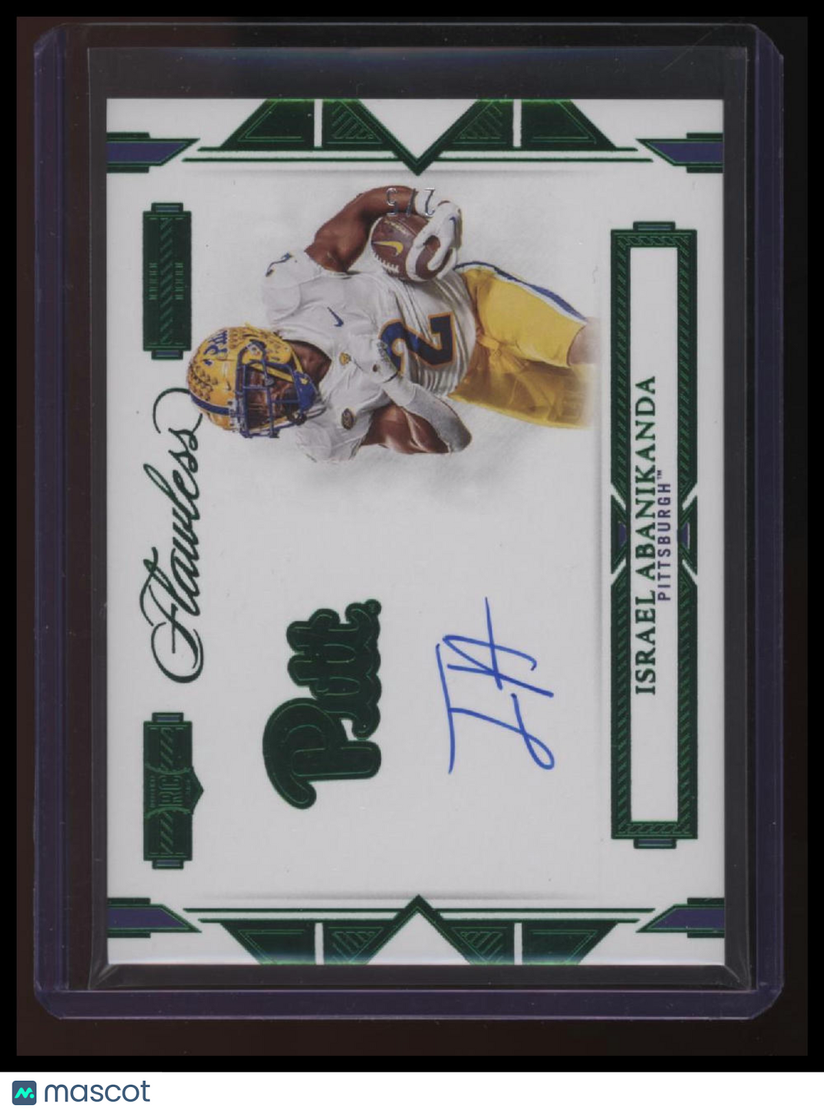 2023 Panini Flawless Collegiate Israel Abanikanda Team Logo Sig. Emerald #/5