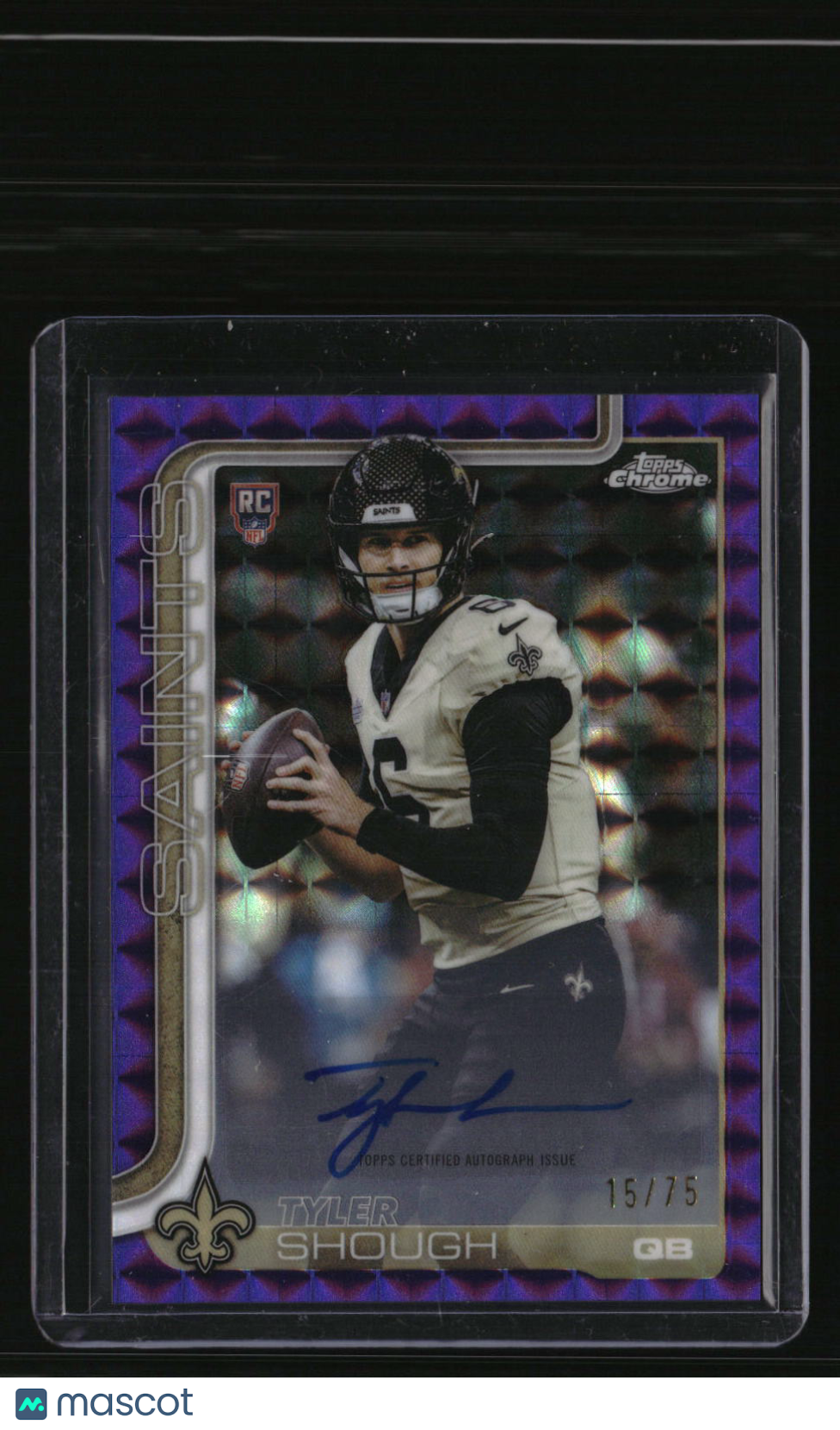2025 Topps Chrome Tyler Shough Rookie Autographs Purple Geometric Refractor #/75