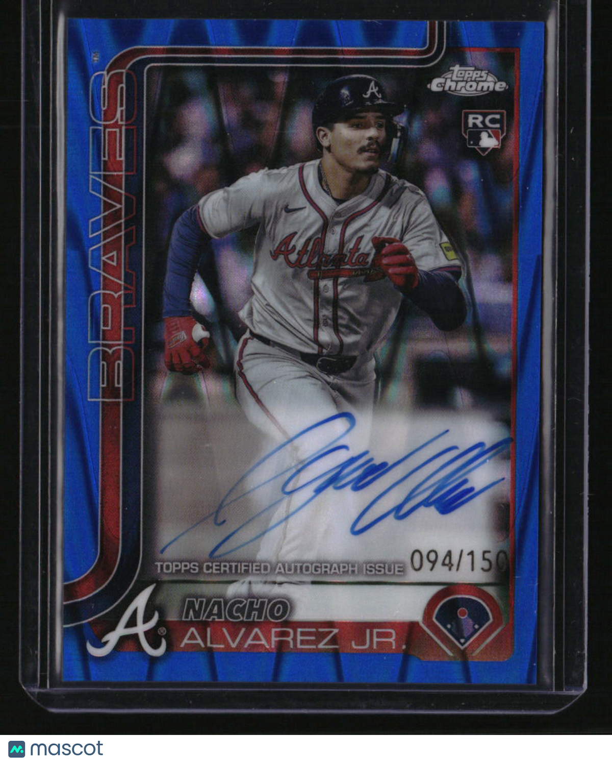 2025 Topps Chrome Nacho Alvarez Jr. Rookie Autographs Blue RayWave #/150