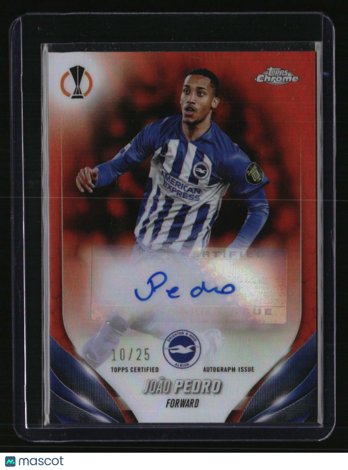 2023-24 Topps Chrome UEFA CC João Pedro Autographs Orange Refractor #/25