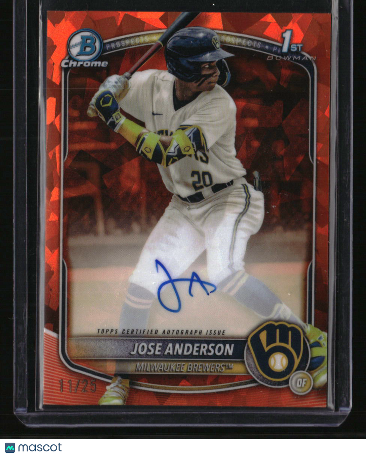 2025 Bowman Chrome Sapphire Edition Jose Anderson Prospect Auto Orange #/25
