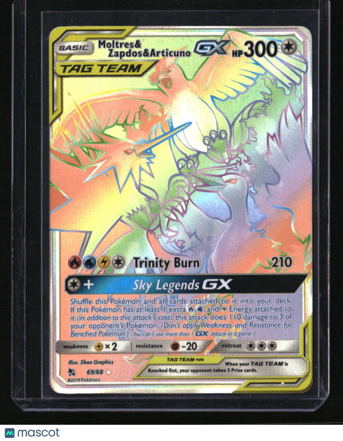 Hidden Fates Moltres & Zapdos & Articuno GX (Secret)
