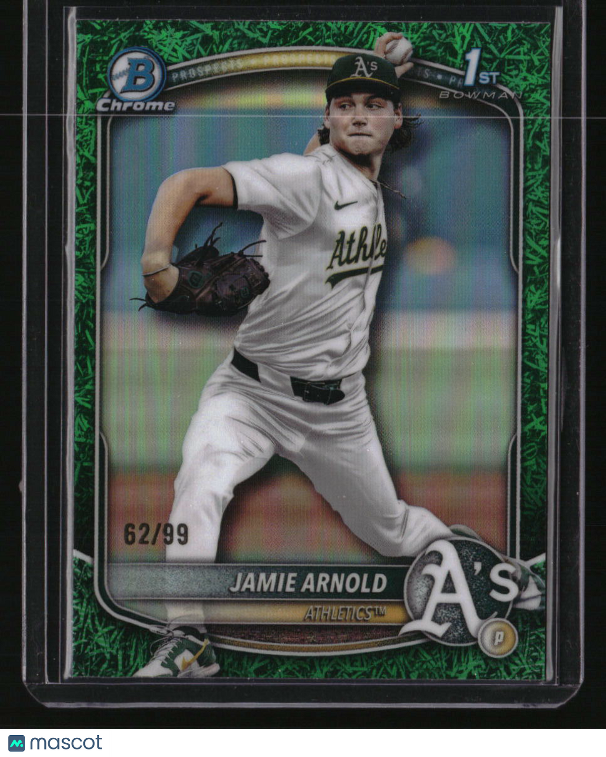 2025 Bowman Draft Jamie Arnold Chrome Green Grass Refractor #/99
