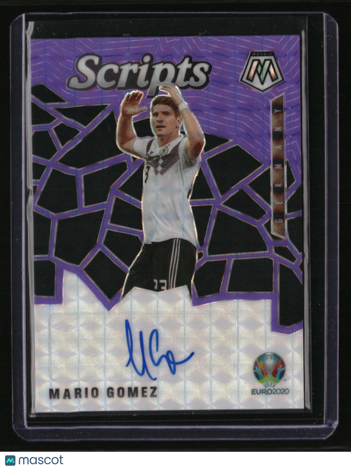 2021 Panini Mosaic Mario Gomez Scripts Purple Fluorescent Mosaic #/25