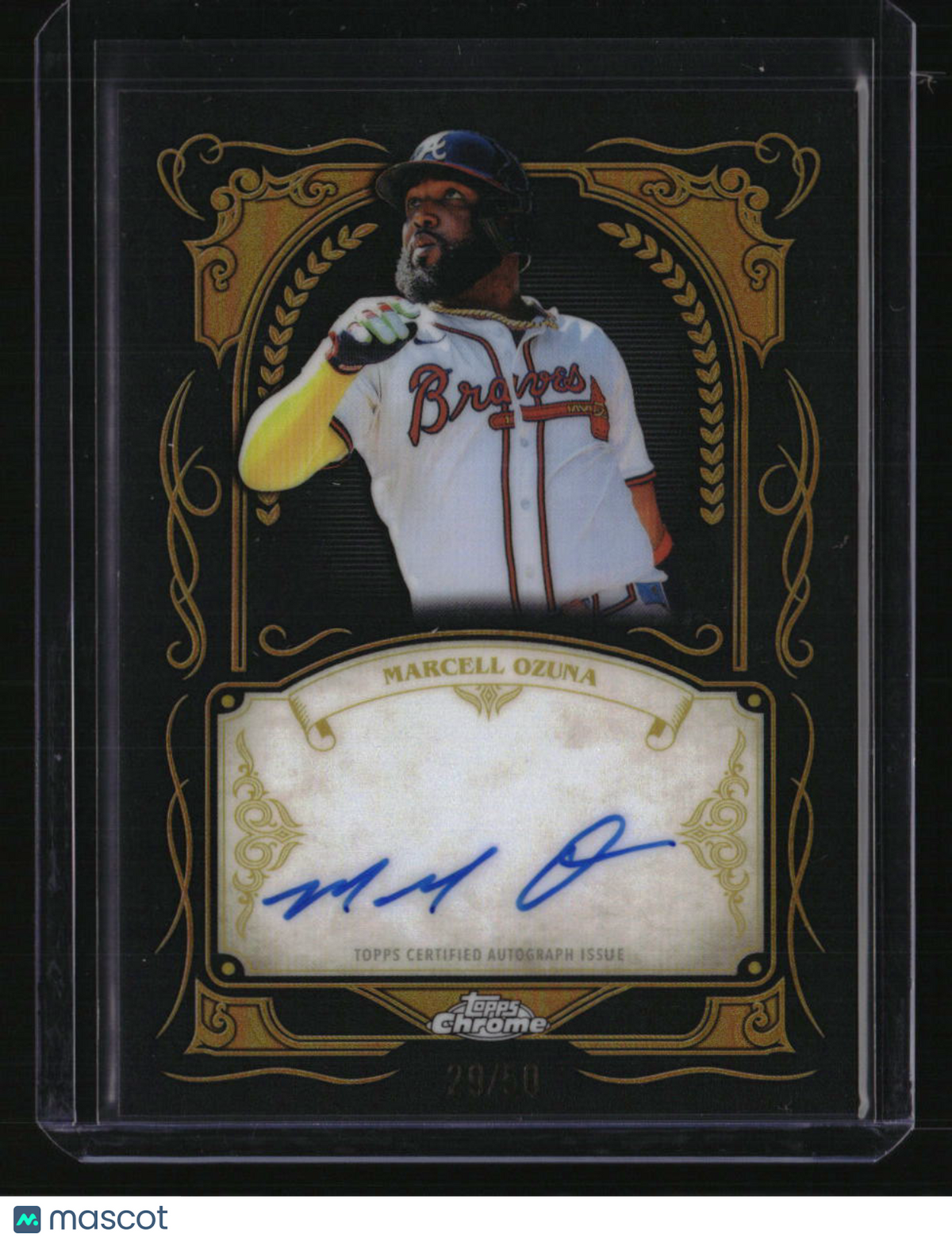 2026 Topps Chrome Marcell Ozuna Ink Strokes Gold Refractor #/50