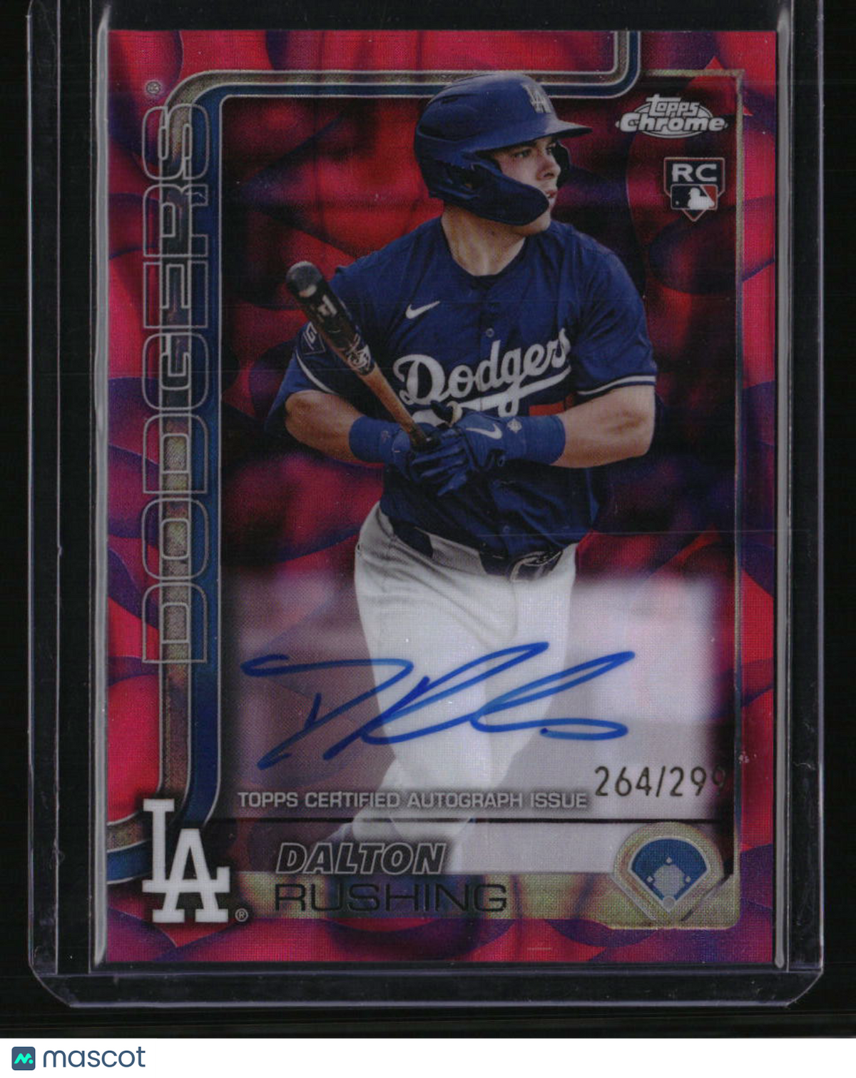 2025 Topps Chrome Update Dalton Rushing Lava Lamp Auto Magenta/Purple #/299