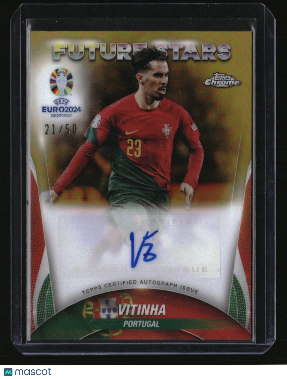 2024 Topps Chrome UEFA EURO Vitinha Future Stars Autographs Gold Refractor #/50