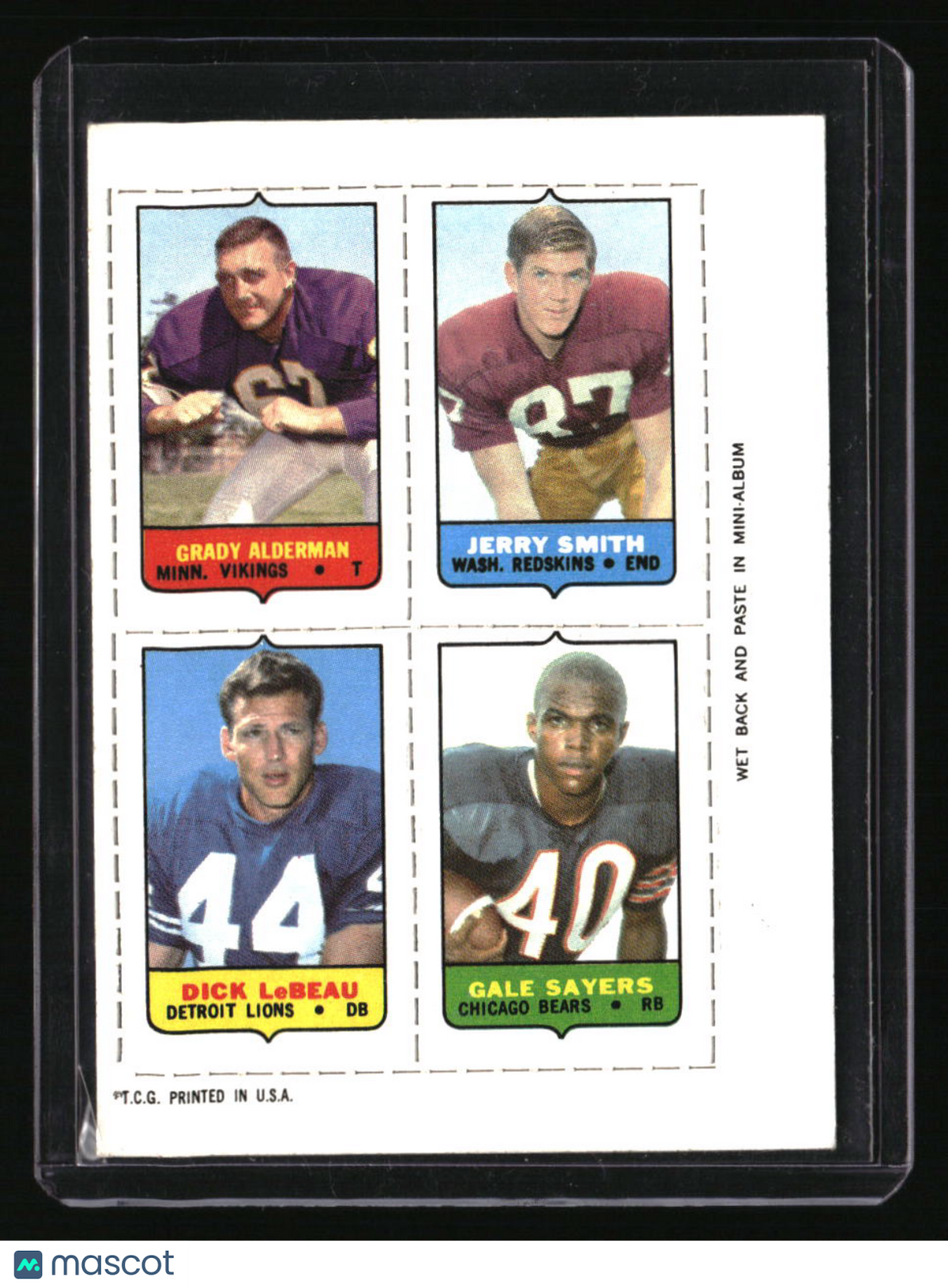 1969 Topps Johnny Roland / Craig Morton / Sam Baker / Bill Brown Four-in-One