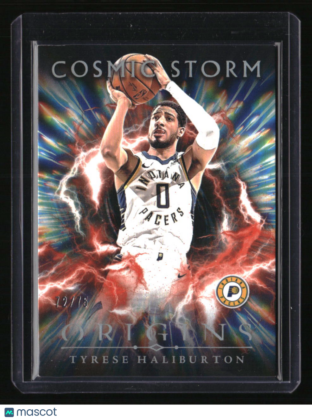 2024-25 Panini Origins Tyrese Haliburton Cosmic Storm Red #/75