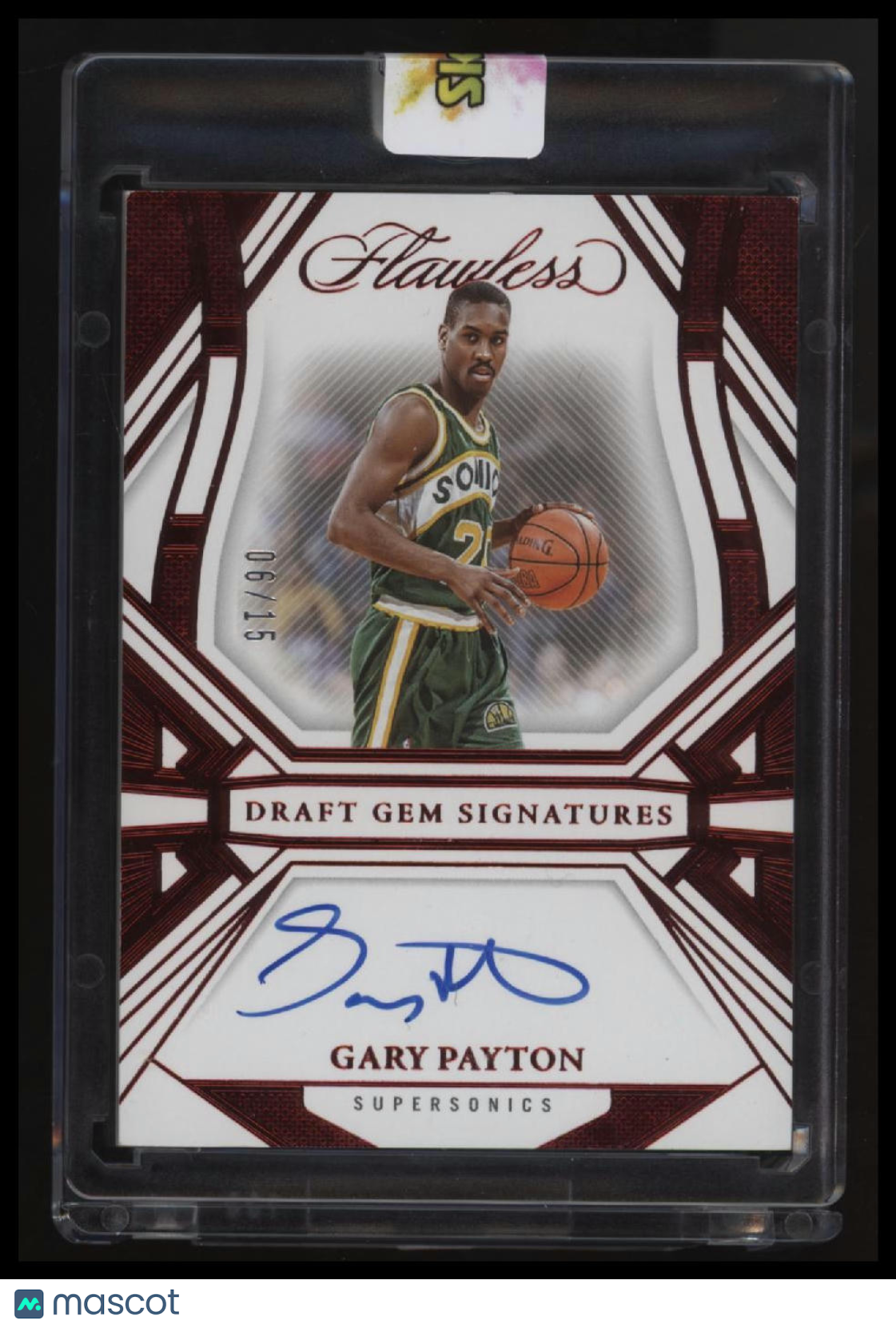 2023-24 Panini Flawless Gary Payton Draft Gems Signatures Ruby #/15