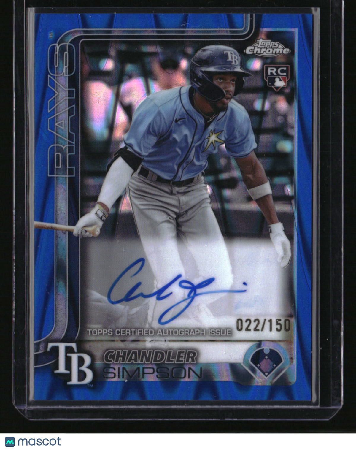 2025 Topps Chrome Chandler Simpson Rookie Autographs Blue RayWave #/150