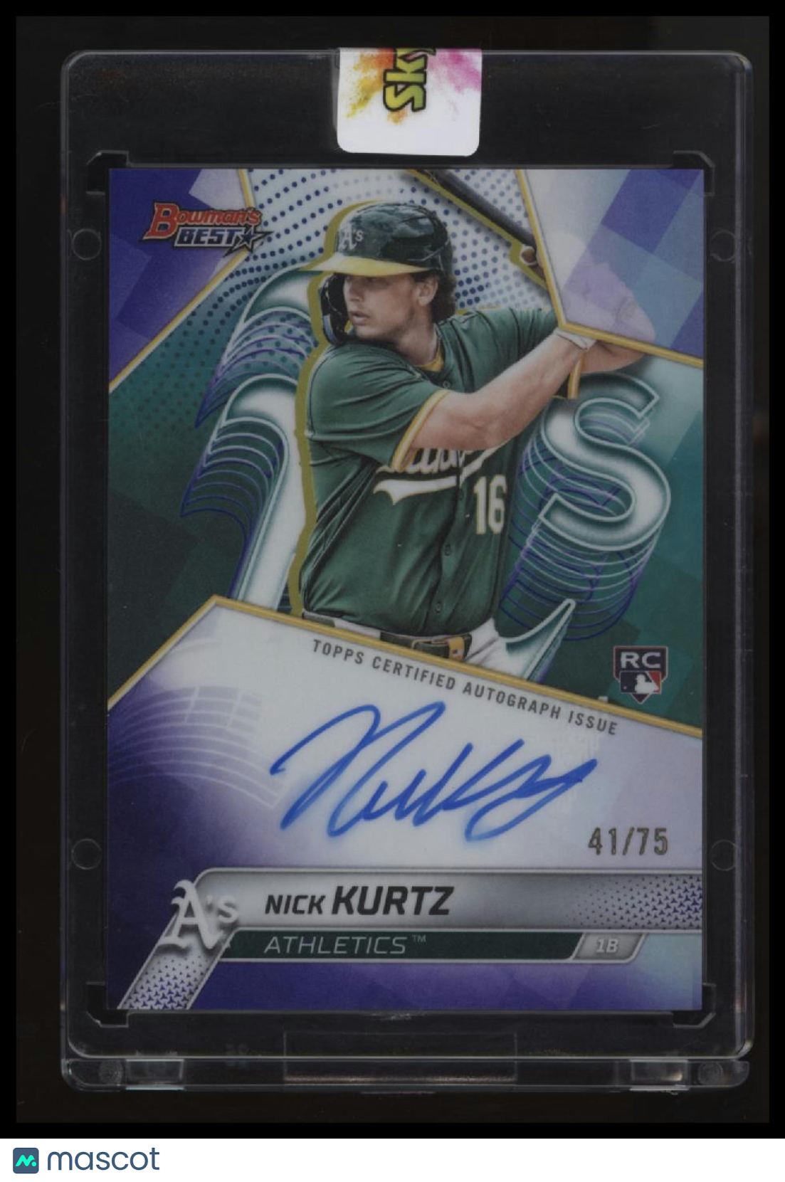 2025 Bowman's Best Nick Kurtz Best of 2025 Autographs Purple Refractors #/75