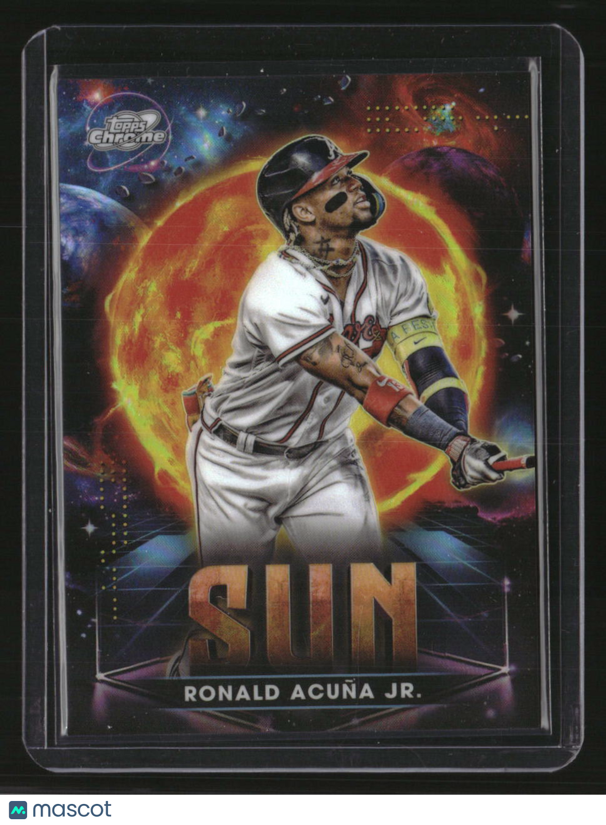 2025 Topps Chrome Cosmic Ronald Acuña Jr. Planetary Pursuit Sun