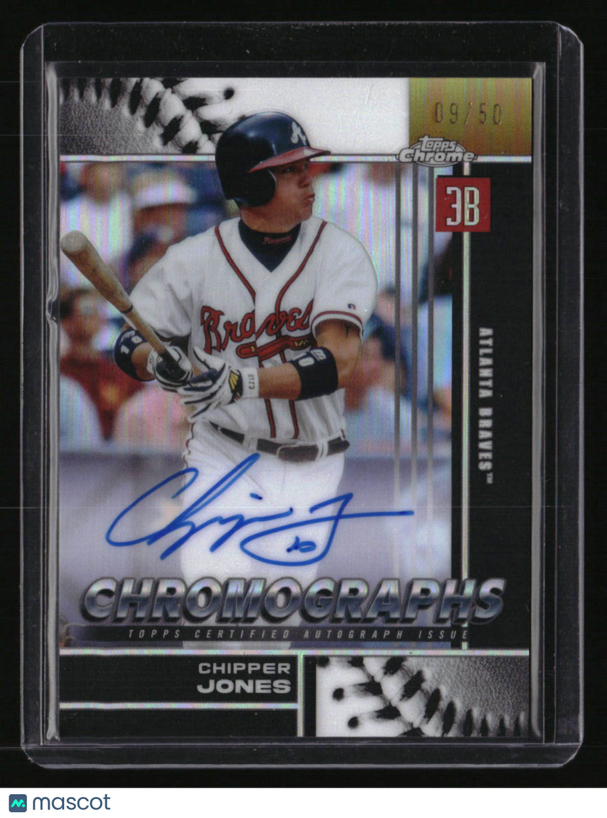 2026 Topps Chrome Chipper Jones Chromographs Gold Refractor #/50