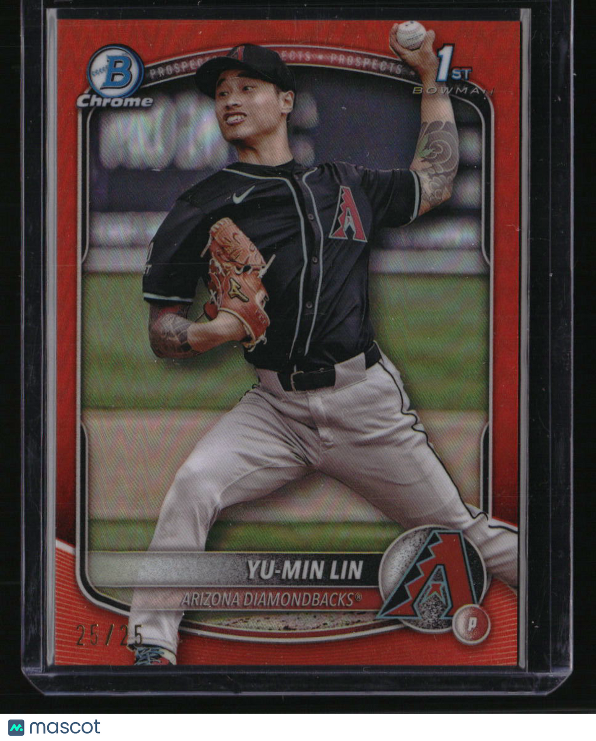 2025 Bowman Yu-Min Lin Chrome Prospects Orange Refractor #/25
