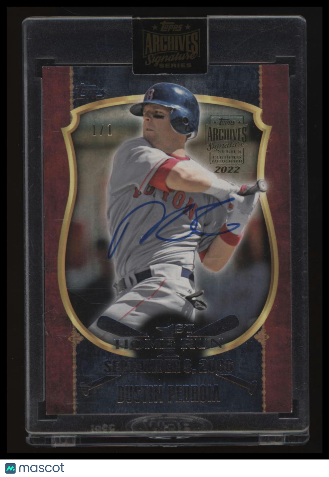 2022 Topps Archives 2006 1st Home Run 1/1 Autograph Dustin Pedroia