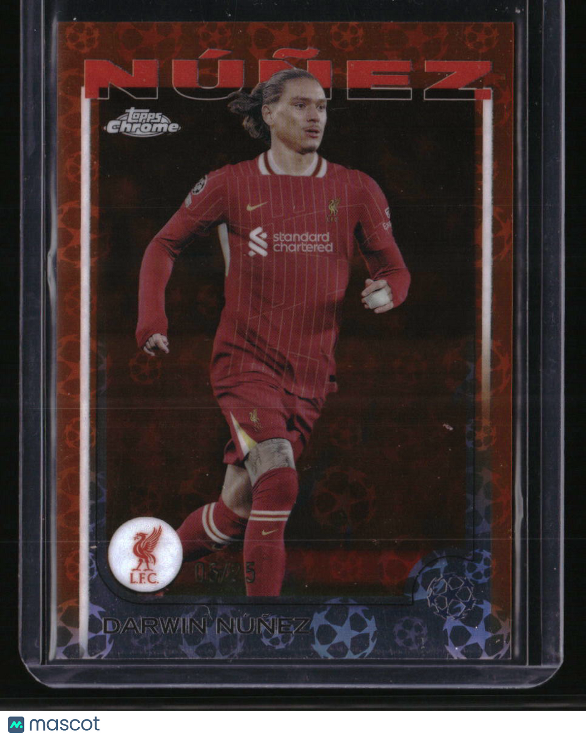2024-25 Topps Chrome UEFA Club Competitions Darwin Núñez Orange Refractor #/25