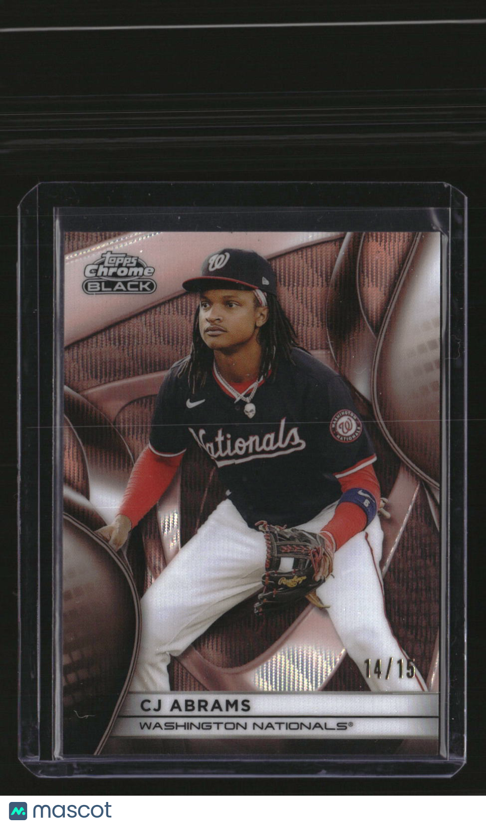 2025 Topps Chrome Black CJ Abrams Rose Gold Wave Refractors #/15