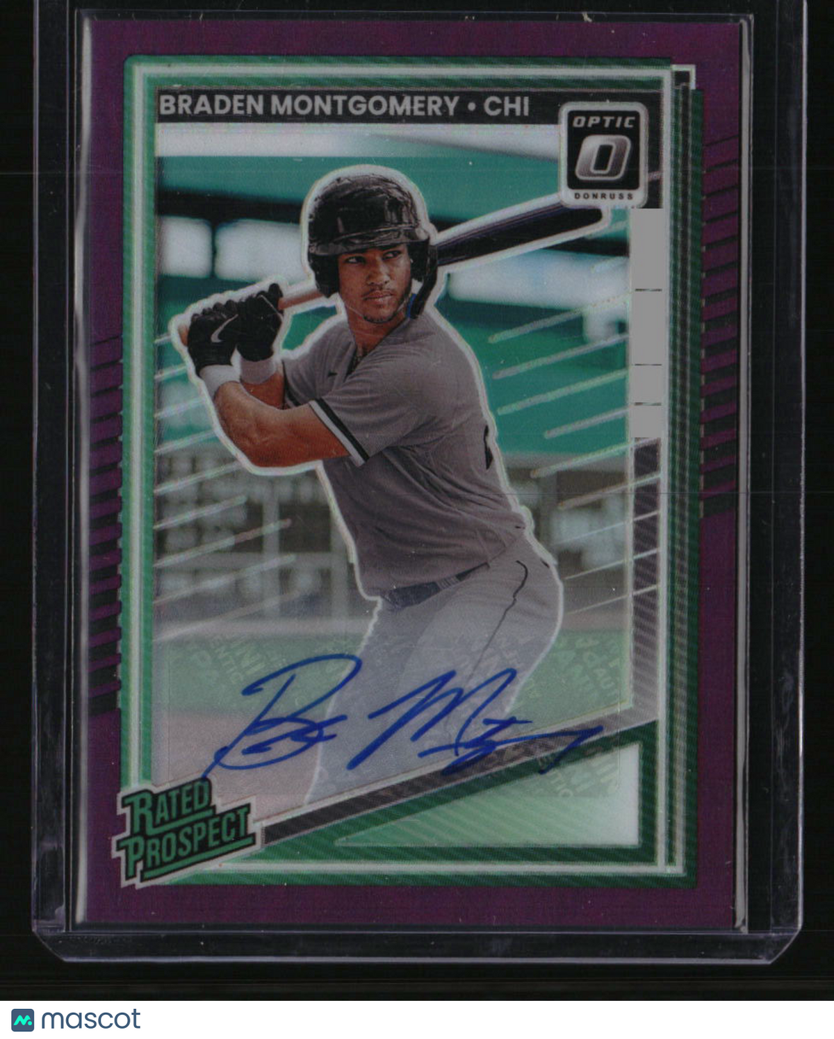 2025 Donruss Braden Montgomery Rated Prospects Optic Signatures Purple #/49
