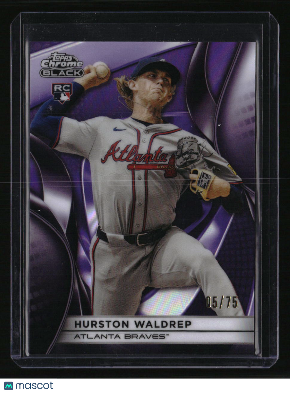 2025 Topps Chrome Black Hurston Waldrep Purple Refractors #/75
