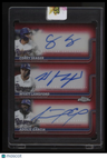 2025 Topps Chrome Update Langford / Garcia / Seager Triple Autographs Red #/5