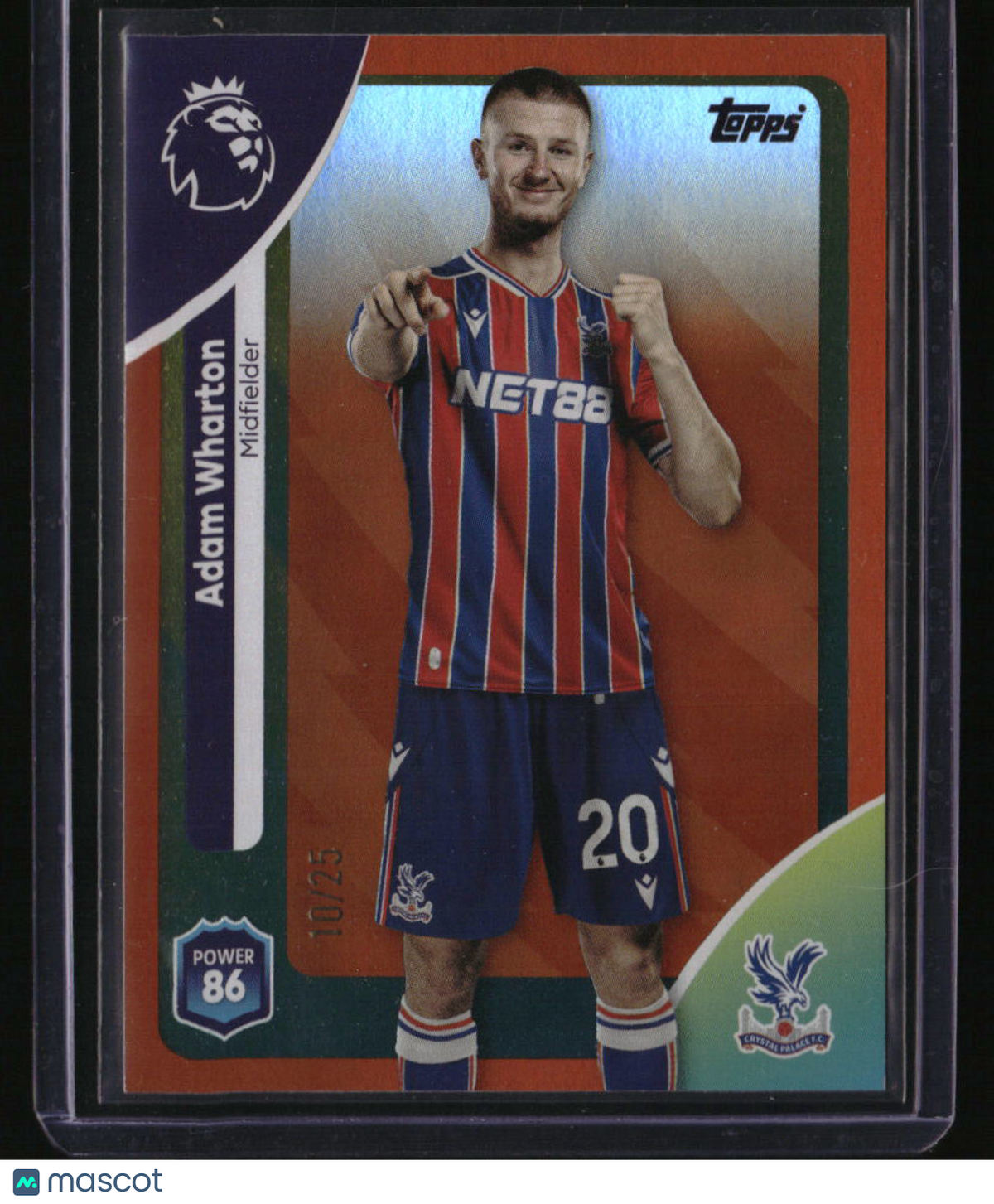 2025-26 Topps Premier League Adam Wharton Orange Rainbow Foil #/25
