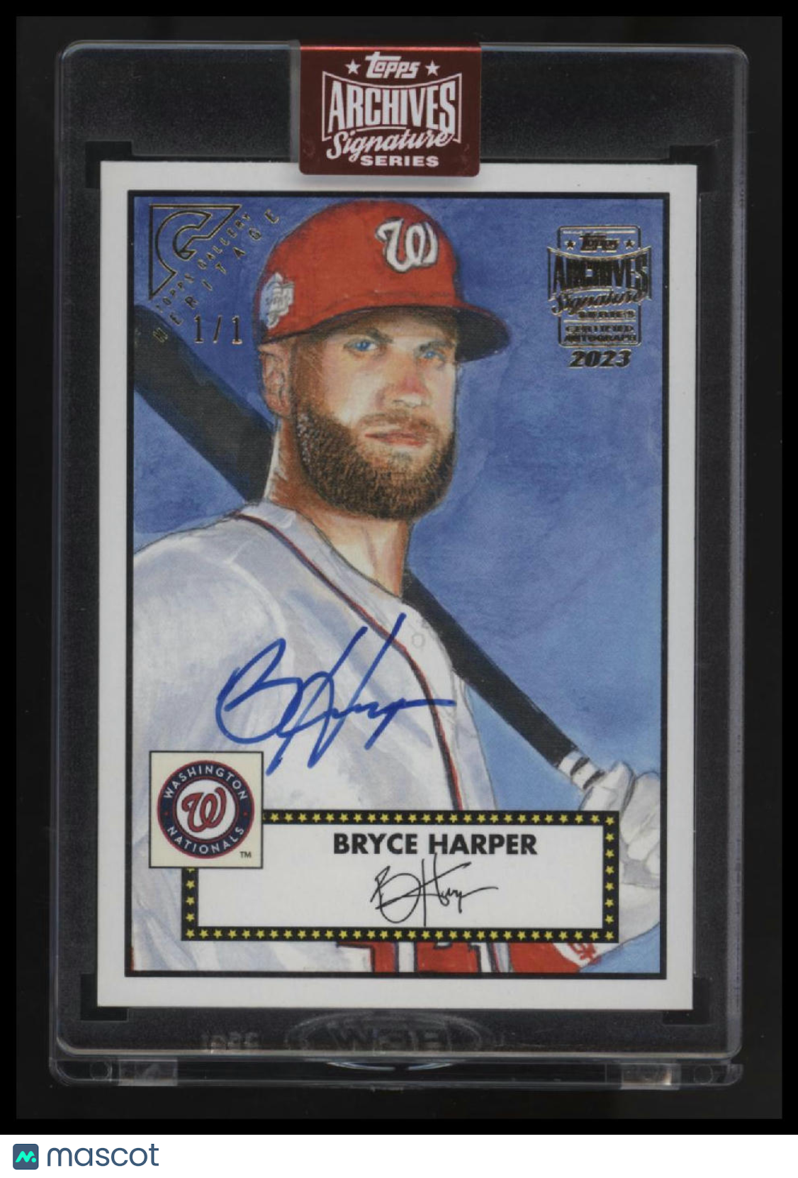 2018 Topps Gallery Bryce Harper Heritage 2023 Archives 1/1 SKETCH AUTO