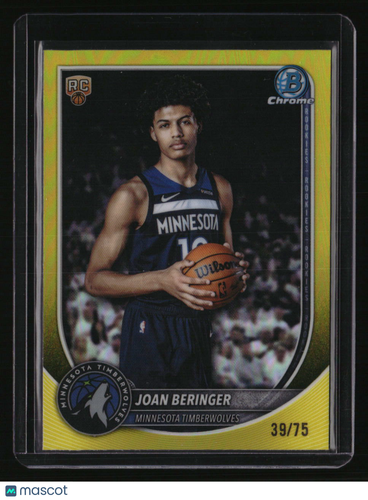 2025-26 Bowman Joan Beringer Chrome Yellow Refractors #/75