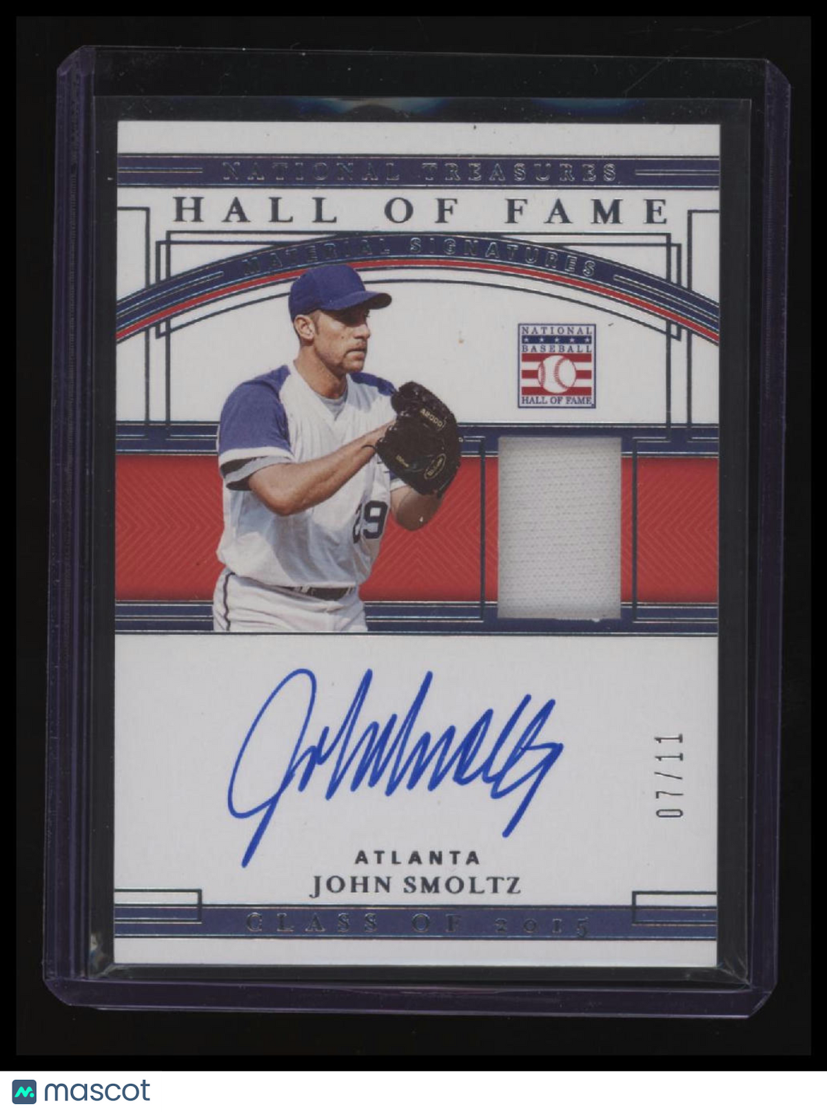 2020 Panini National Treasures John Smoltz Hall of Fame Material Signatures #/11