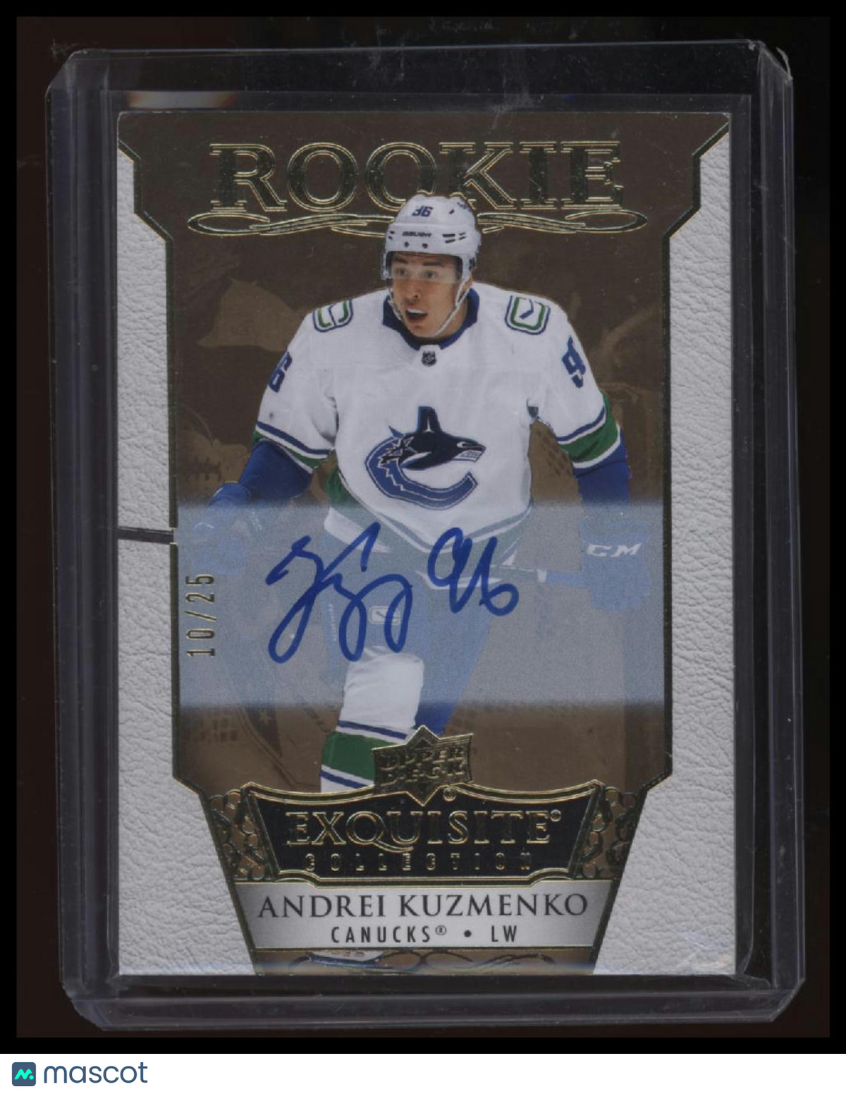 2022-23 UD Exquisite Collection Andrei Kuzmenko Rookie Signatures Gold /25