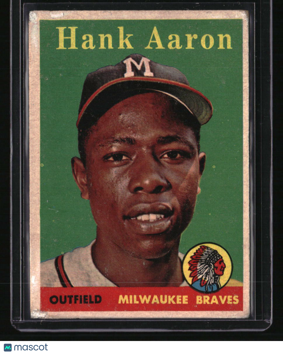 1958 Topps Hank Aaron : Name in Yellow Letters