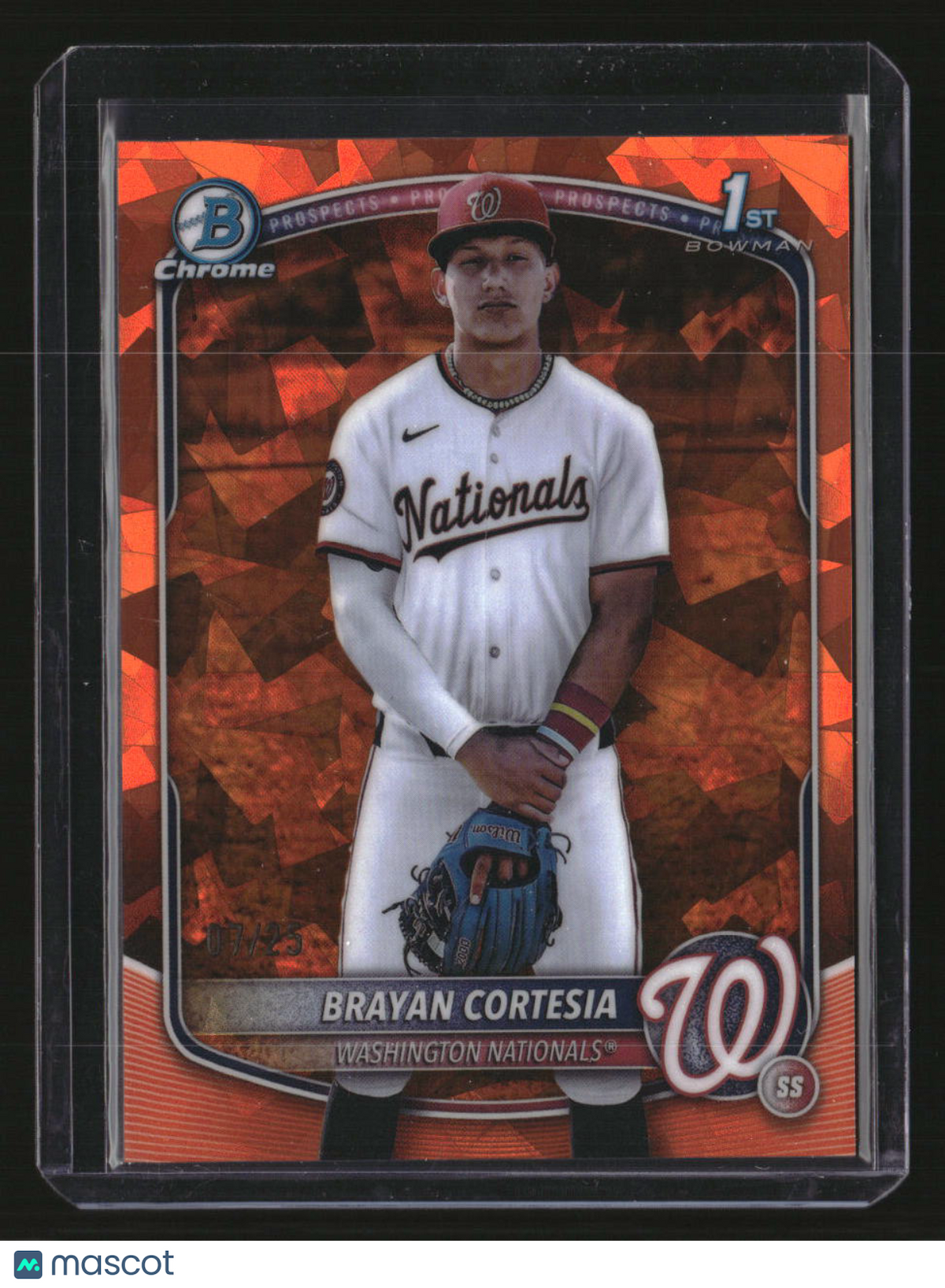 2025 Bowman Chrome Sapphire Brayan Cortesia Prospects Orange Sapphire #/25