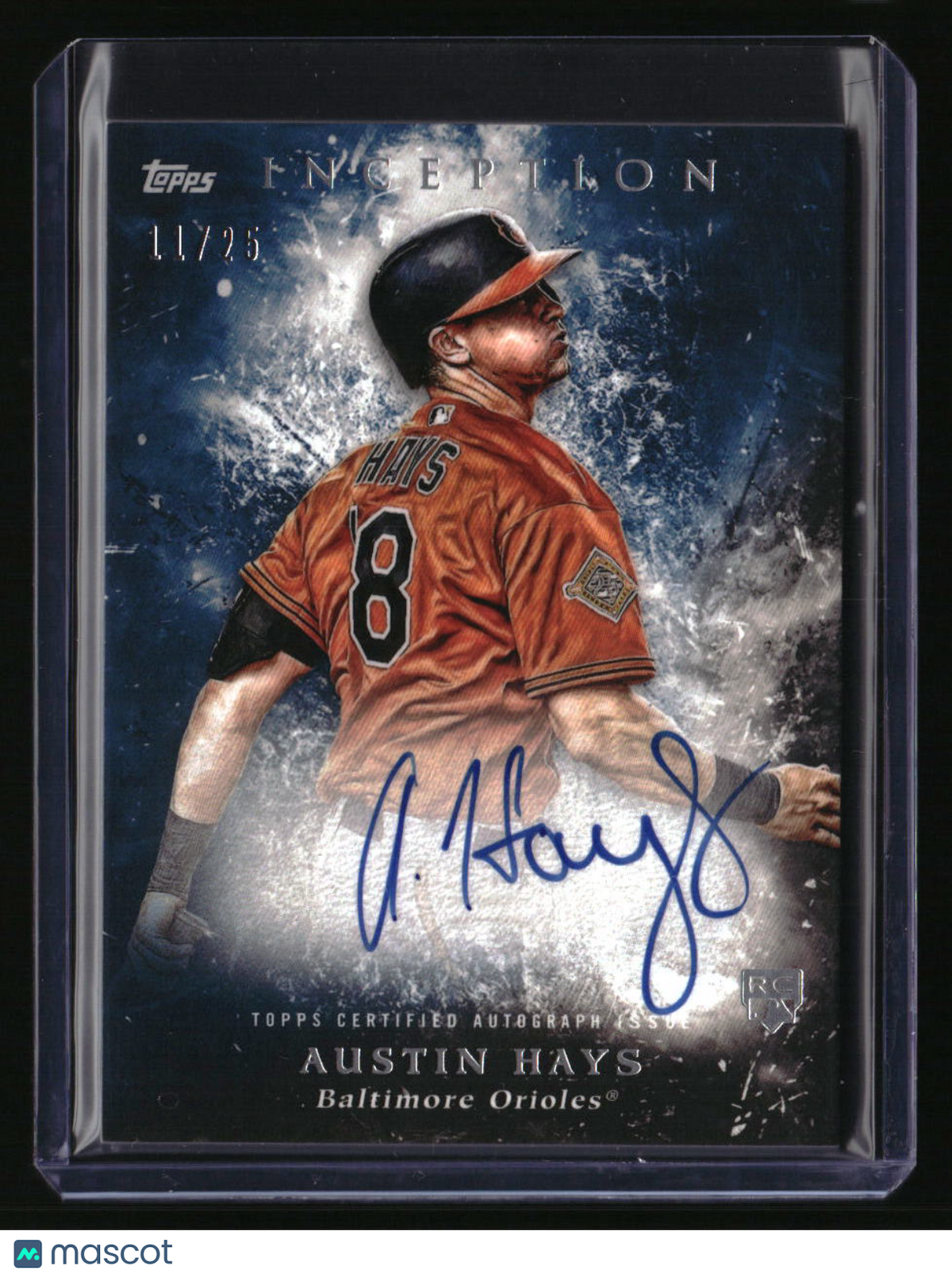 2018 Topps Inception Austin Hays Rookie and Emerging Stars Autographs Blue #/25