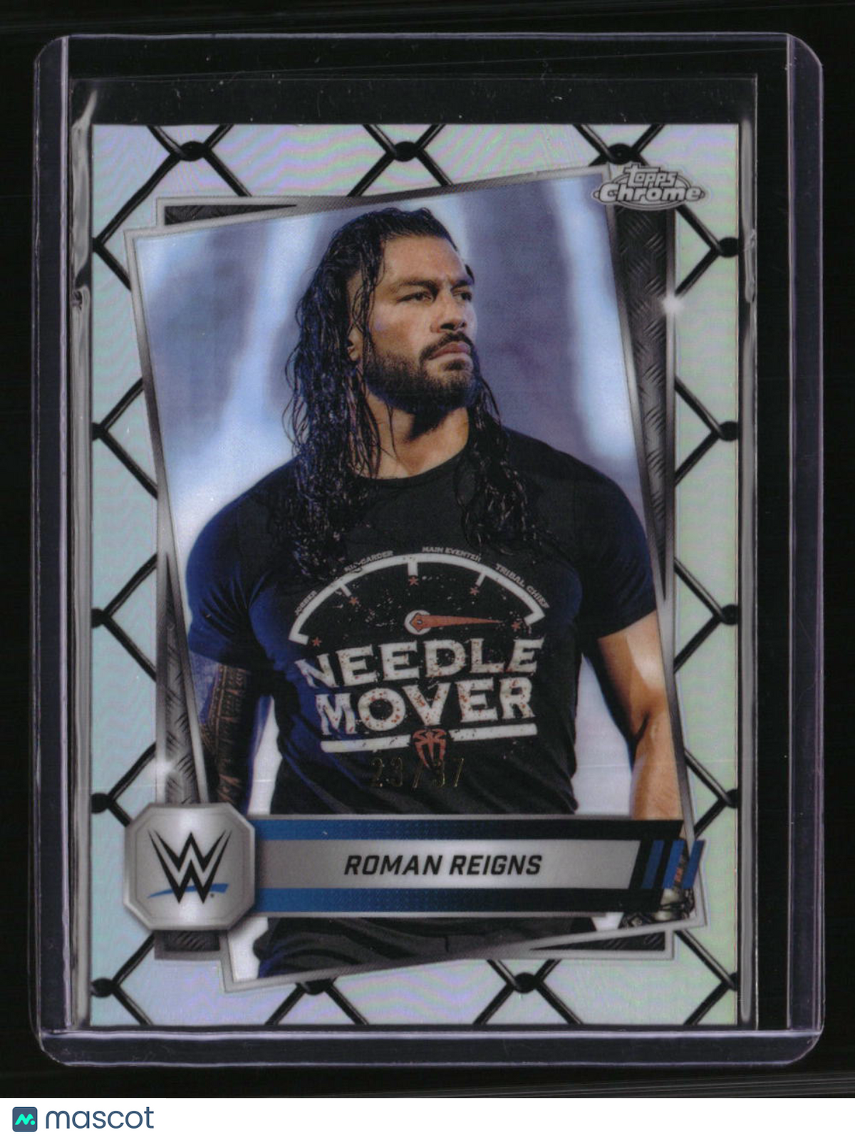 2025 Topps Chrome WWE Roman Reigns Steel Cage Refractor #/37