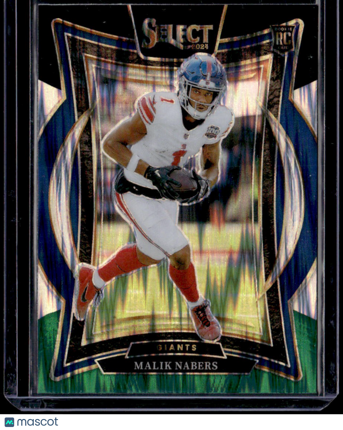 2024 Panini Select Malik Nabers Black & Green Prizm Shock