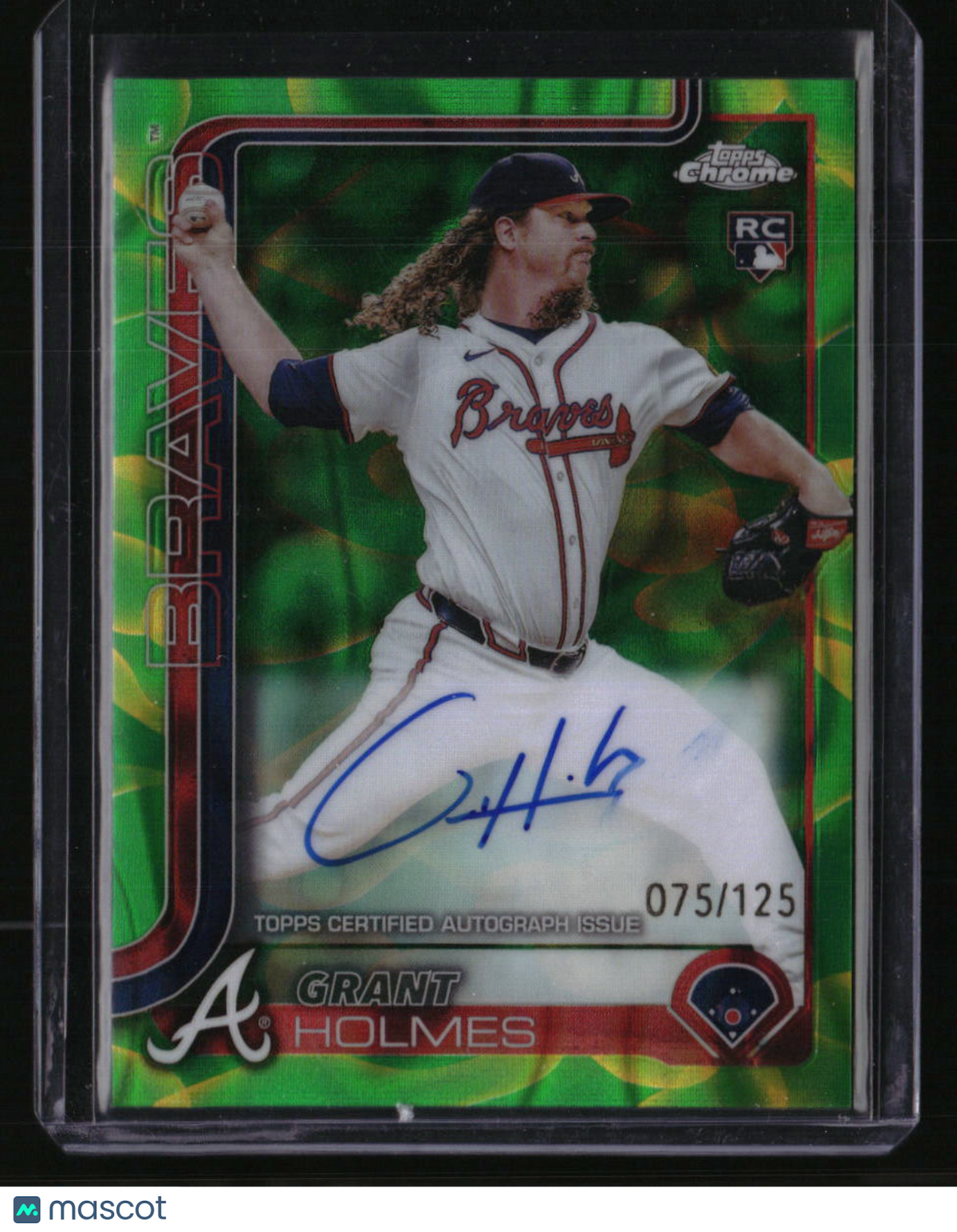 2025 Topps Chrome Update Grant Holmes Rookie Lava Lamp Auto Green/Yellow #/125