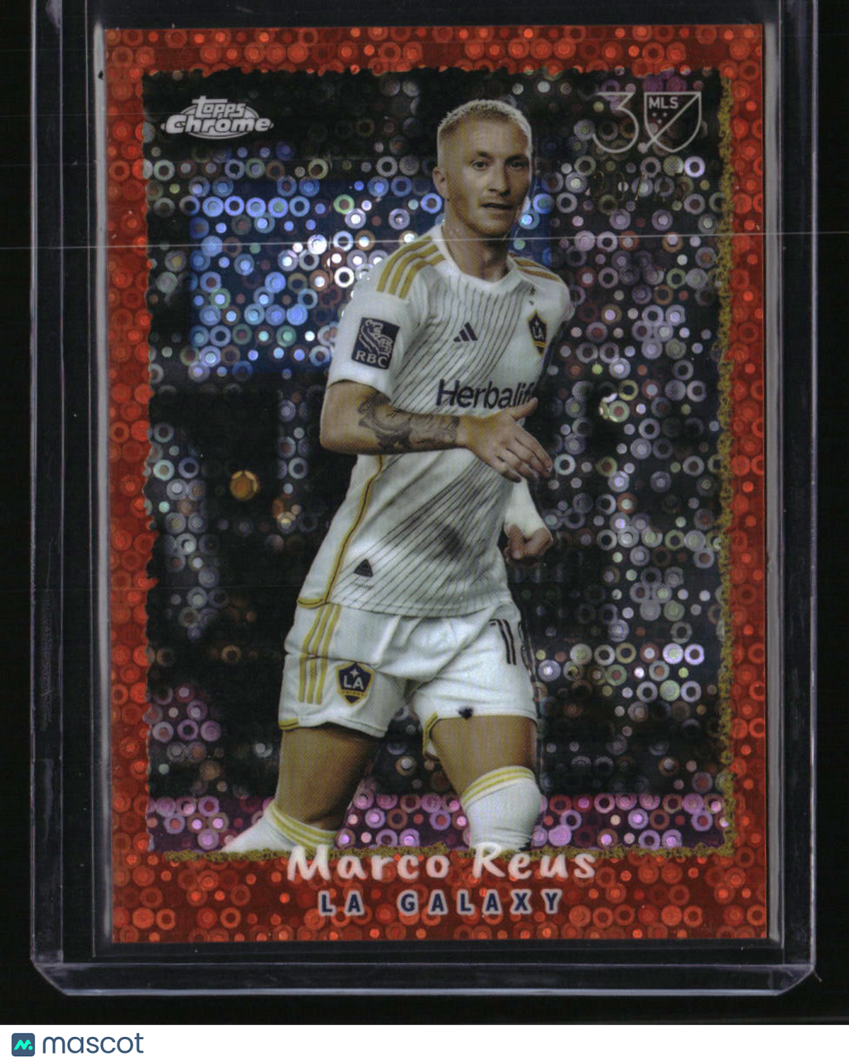 2025 Topps Chrome MLS Marco Reus 1995 Topps Orange Donut Holes Refractor #/25