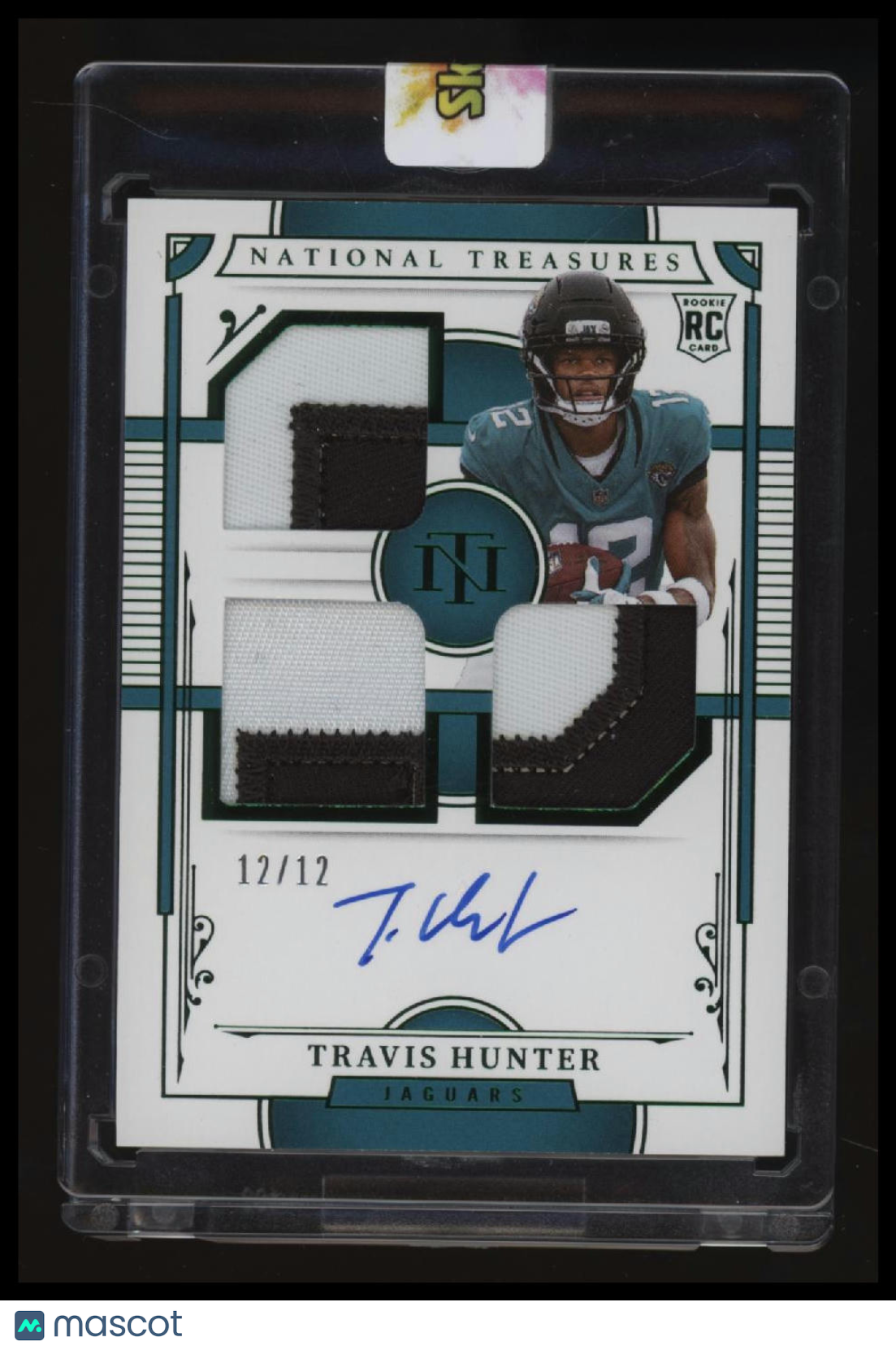 2025 National Treasures Travis Hunter Mat. Sig. RPS Triple Numbers Green #/12