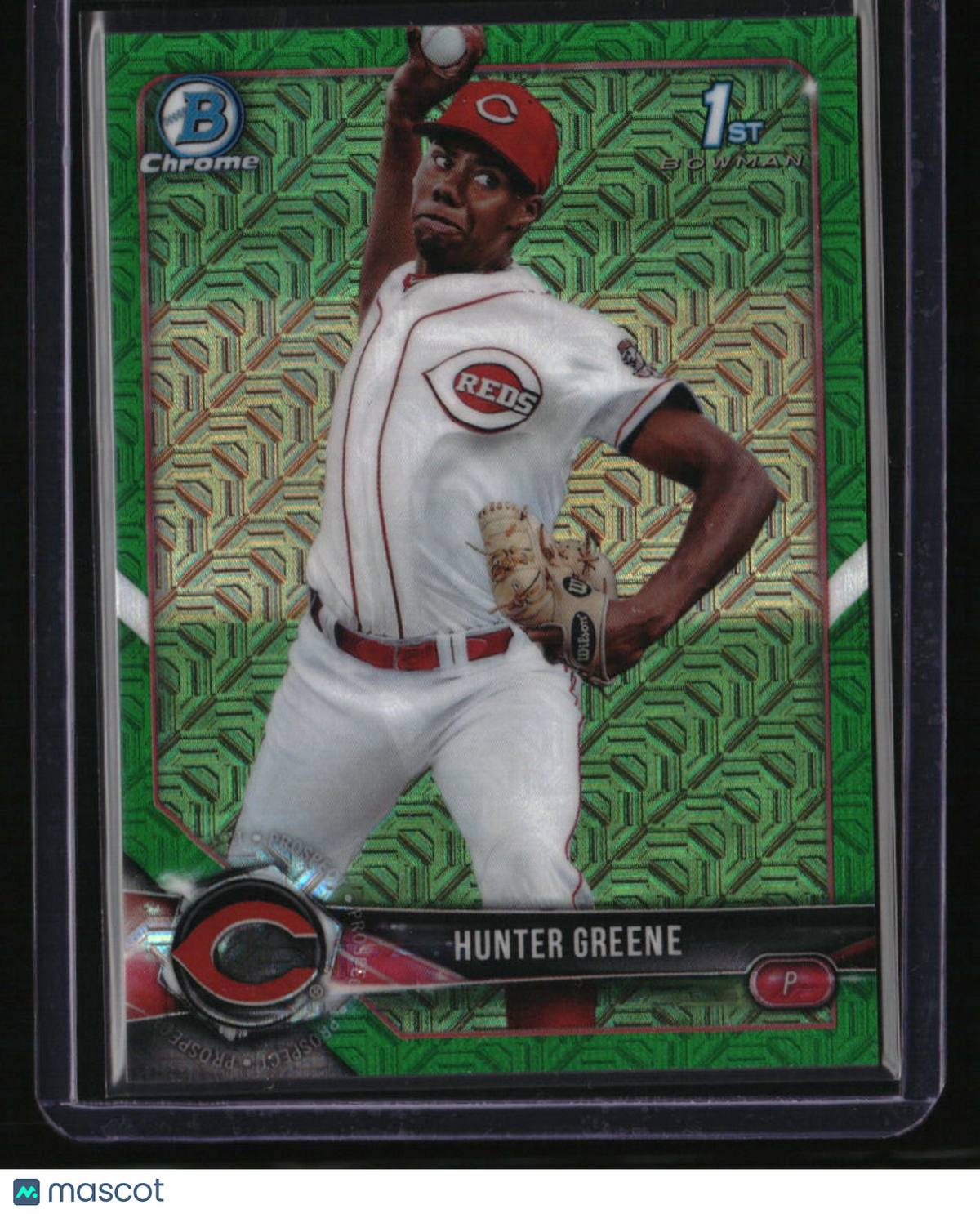 2018 Bowman Hunter Greene Chrome Prospects Mojo Refractor Green #/99