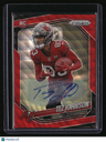 2025 Panini Prizm Tez Johnson Prizm Rookie Autographs Red Wave #/149