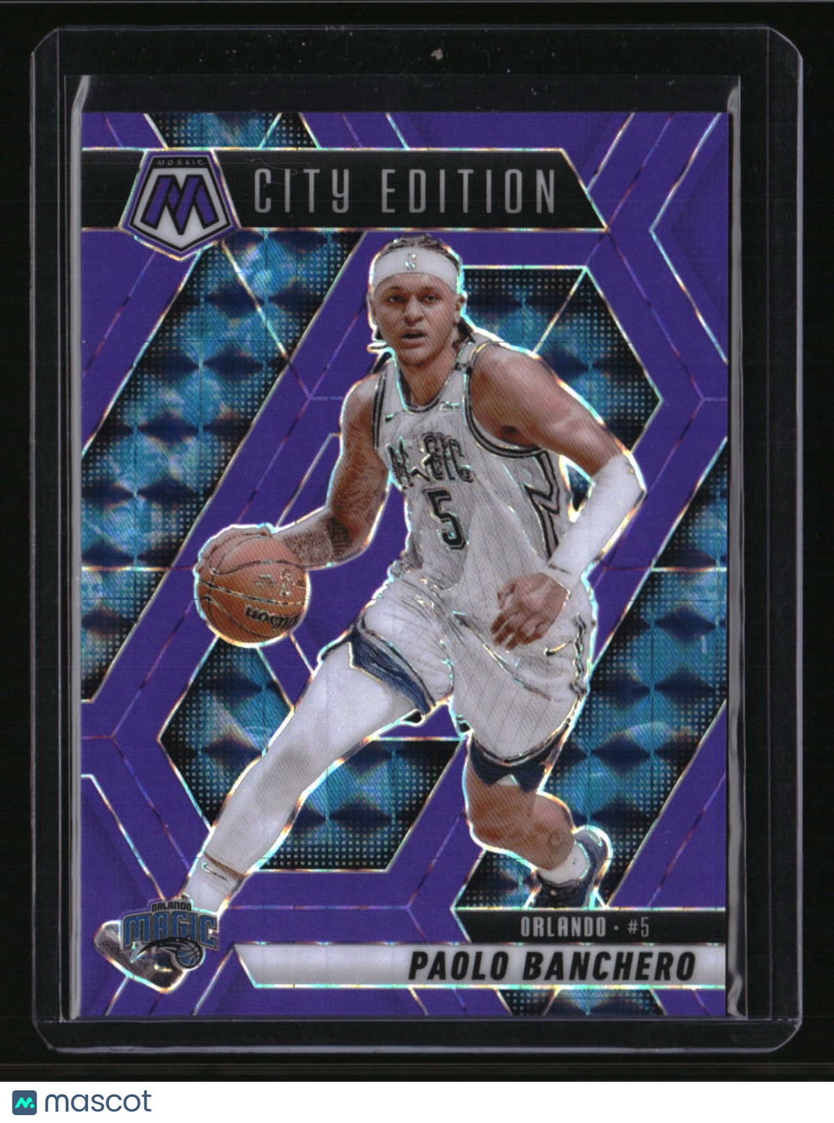 2024-25 Panini Mosaic Paolo Banchero Purple Fluorescent Mosaic #/249