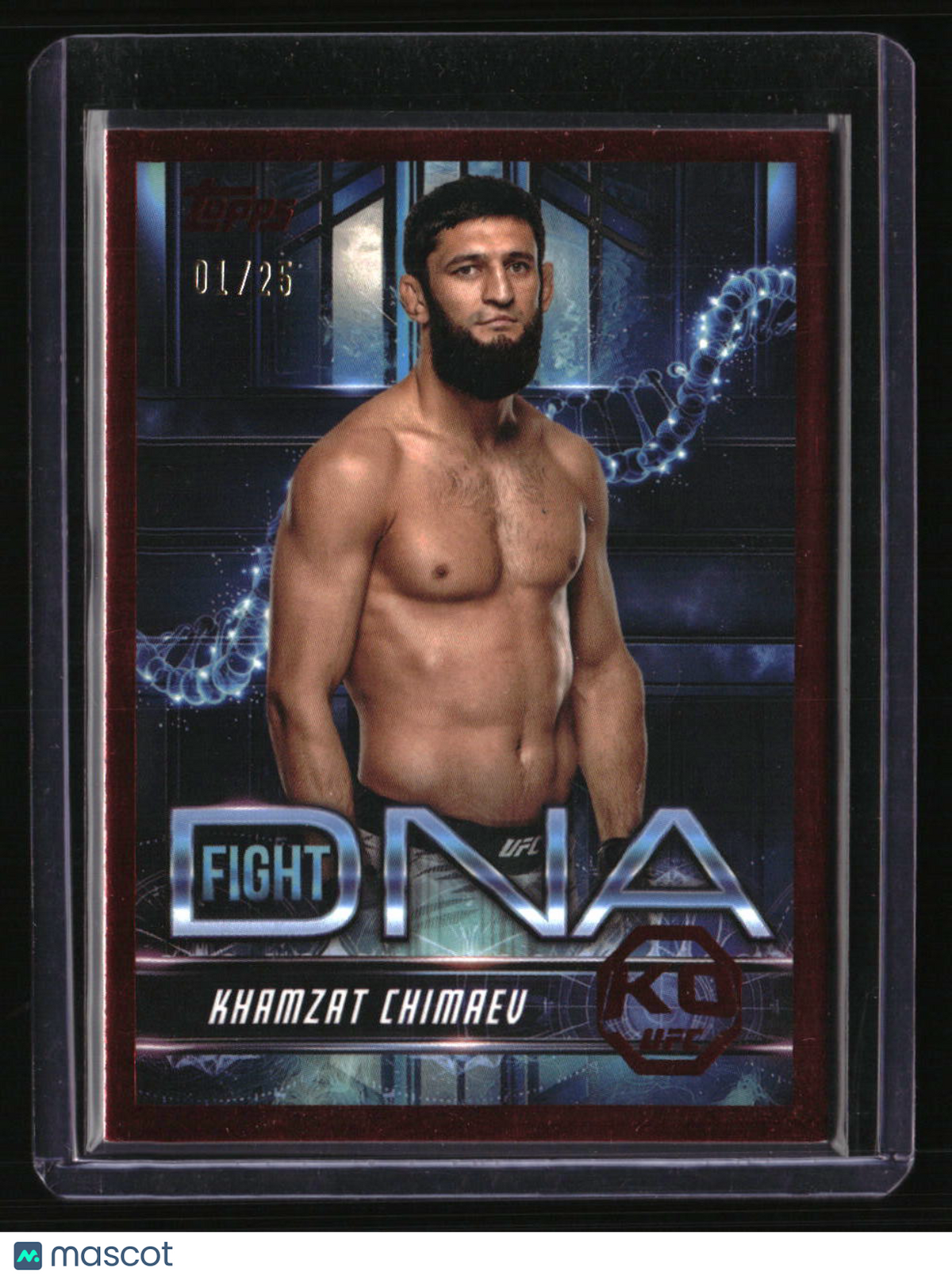 2025 Topps Knockout UFC Khamzat Chimaev Fight DNA Red #/25