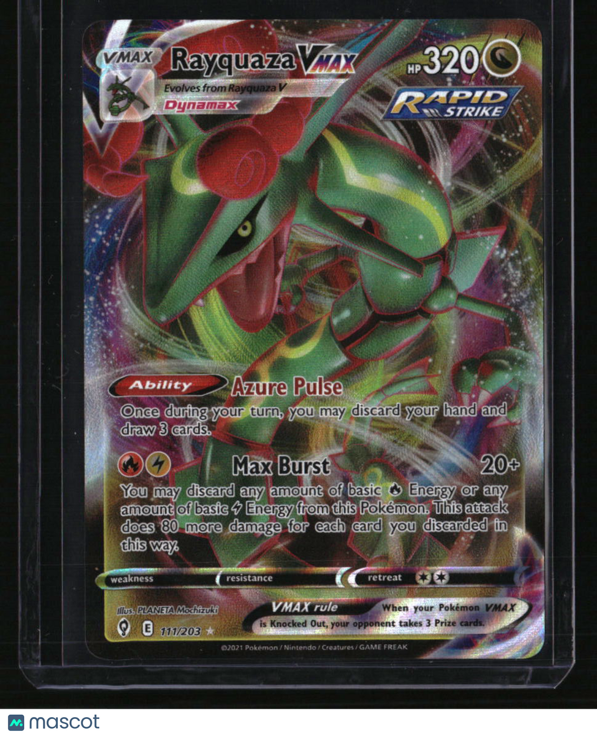 SWSH07: Evolving Skies Rayquaza VMAX