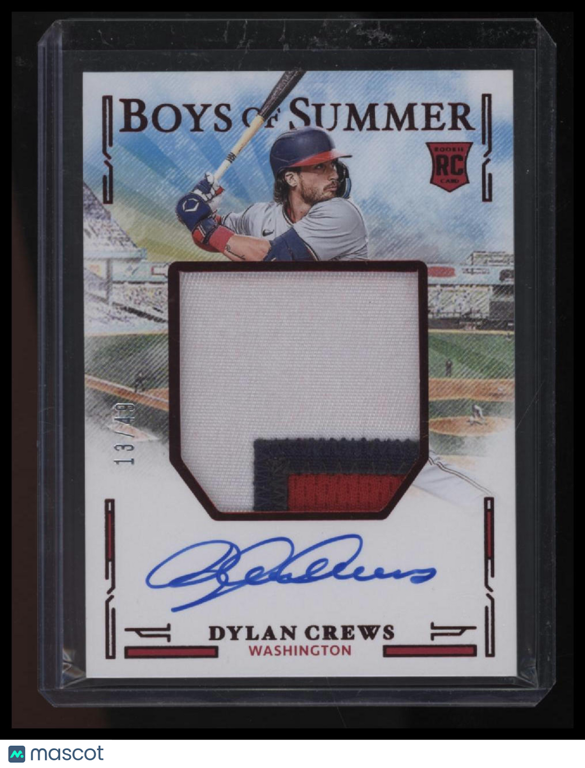 2024 Panini Boys of Summer Dylan Crews Prospect Material Signatures Red #/49
