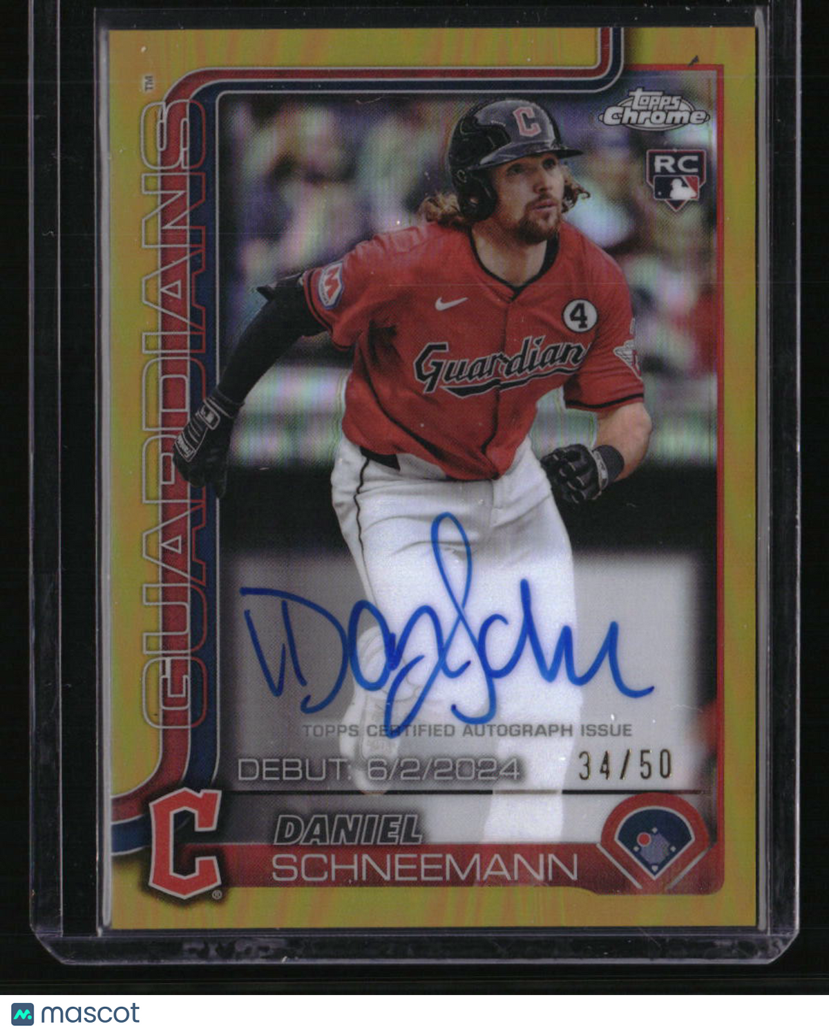 2025 Topps Chrome Update Daniel Schneemann Rookie Debut Autographs Gold #/50