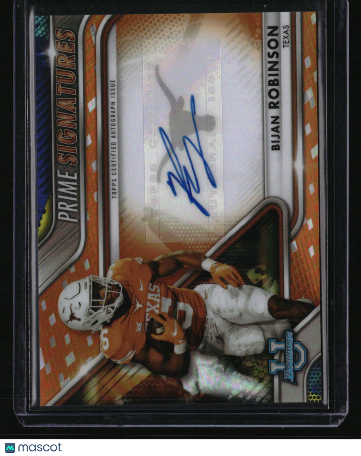 2022 Bowman University Chrome Bijan Robinson Prime Signatures Orange #/25