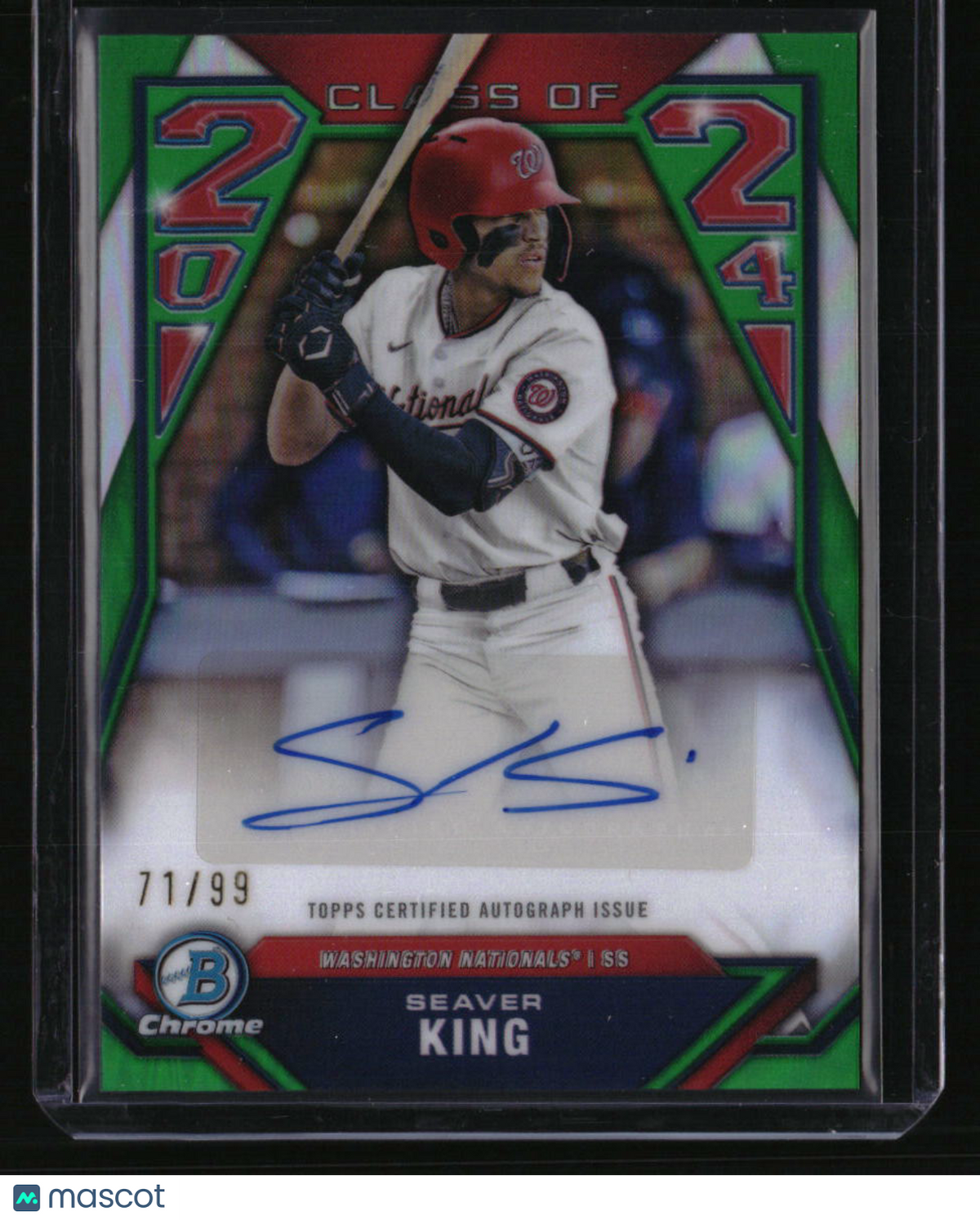 2024 Bowman Draft Seaver King Class of 2024 Autographs Green Refractors #/99