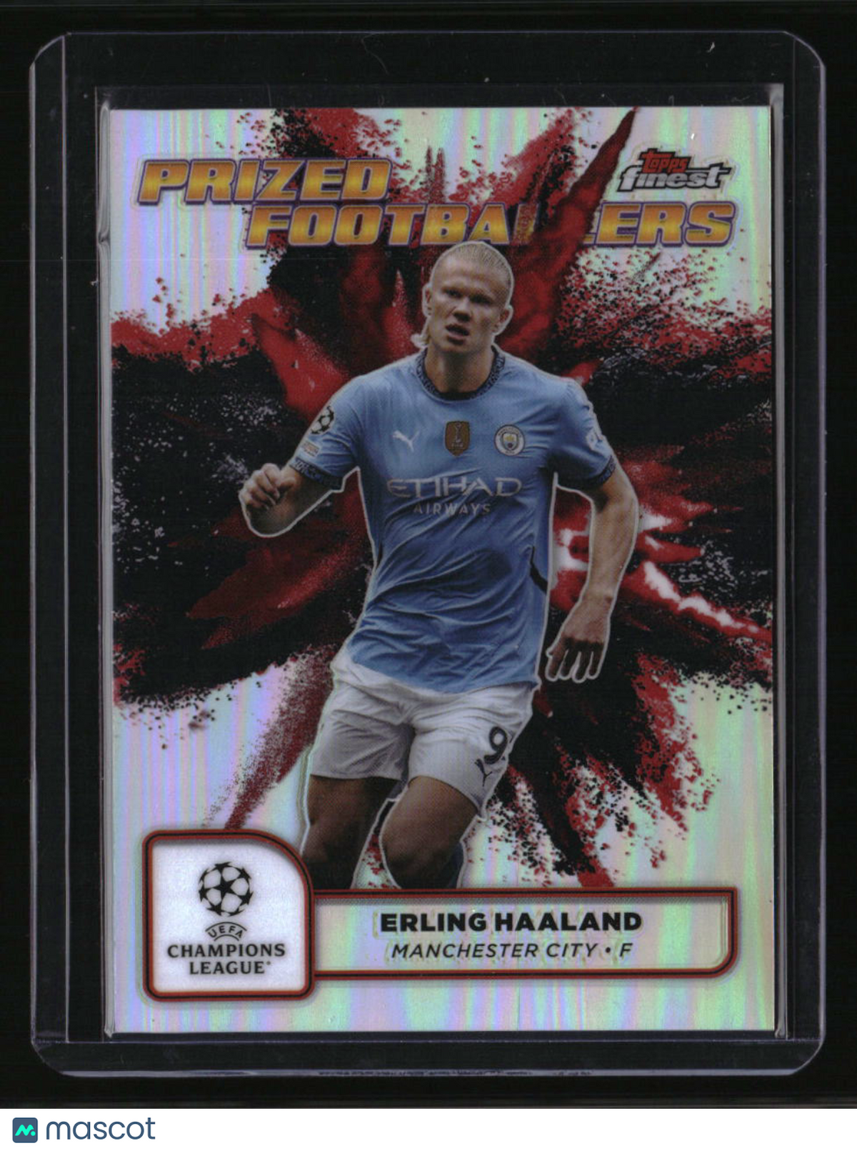 2024-25 Finest UEFA Club Competitions Erling Haaland PFF Black/Red Refractor