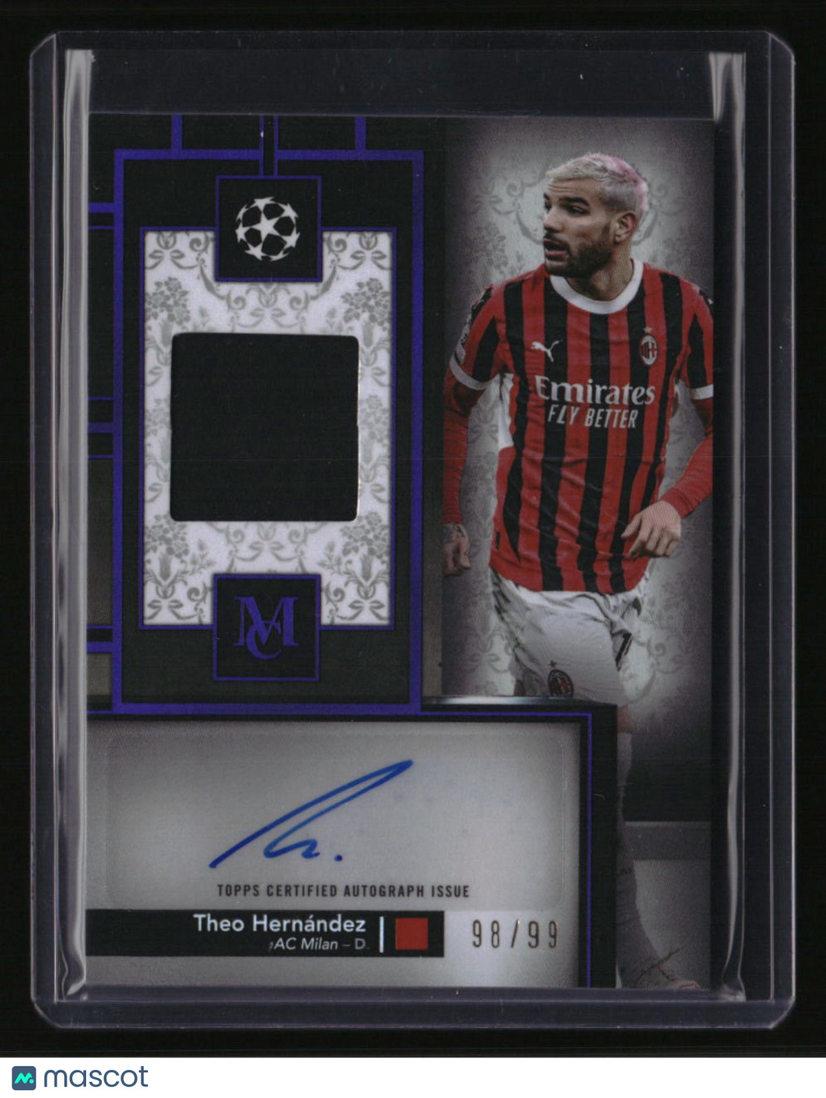 2024-25 Topps Museum UEFA Champs League Theo Hernández Auto Relics #/99