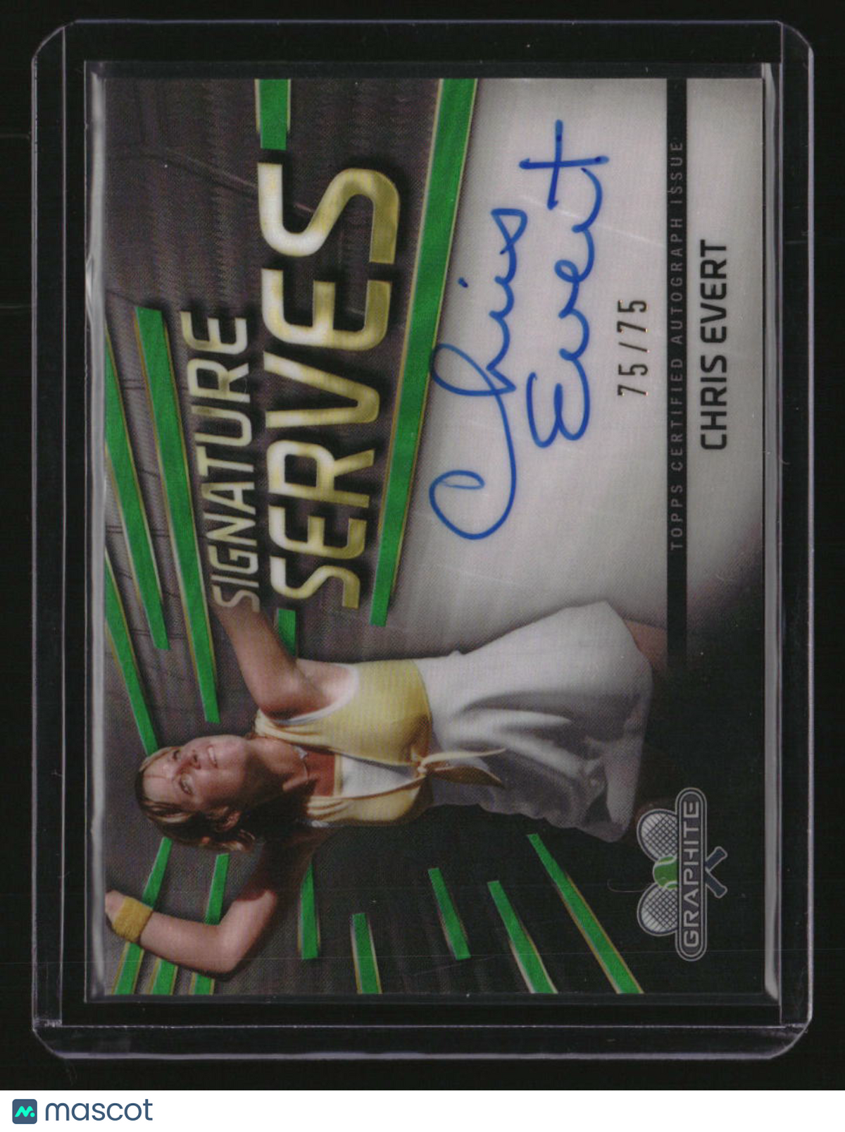 2024 Topps Graphite Chris Evert Signature Serves Green Refractor #/75